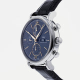 IWC Portofino Chronograph Blue Dial Black Leather Strap Watch for Men - IW391036 Buy Now By IWC