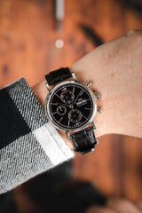 IWC Portofino Chronograph Black Dial Black Leather Strap Watch for Men - IW391008 Buy Now By IWC