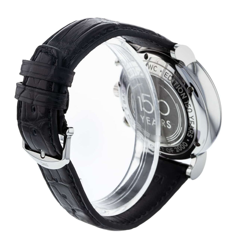 Shop IWC Portofino Chronograph White Dial Black Leather Strap Watch for Men - IW391024 in USA