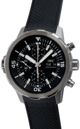 Shop IWC Aquatimer Chronograph Black Dial Black Leather Strap Watch for Men - IW376803 in USA