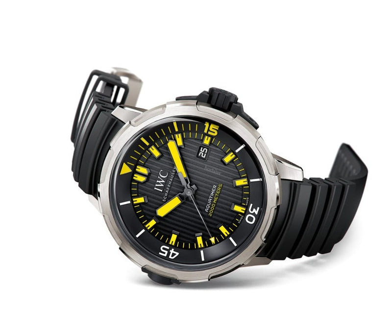 IWC Aquatimer Automatic 2000 Black Dial Black Rubber Strap Watch for Men - IW358001 Buy Now By IWC