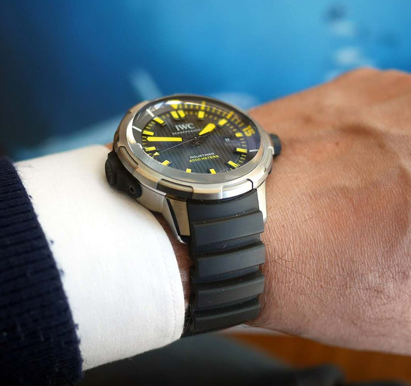 IWC Aquatimer Automatic 2000 Black Dial Black Rubber Strap Watch for Men - IW358001 Buy Now By IWC