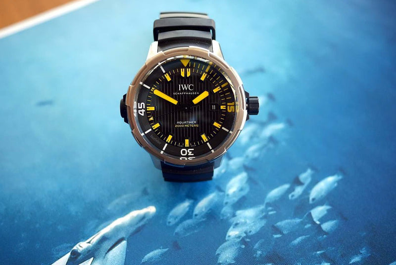 IWC Aquatimer Automatic 2000 Black Dial Black Rubber Strap Watch for Men - IW358001 Buy Now By IWC