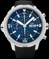 Shop IWC Aquatimer Automatic Chronograph 44mm Blue Dial Black Rubber Strap Watch for Men - IW376805 in USA