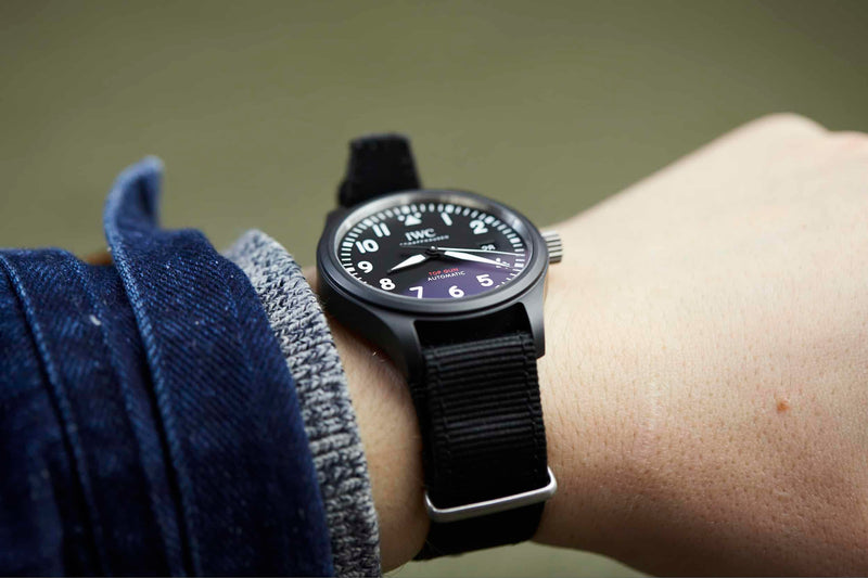 IWC Pilot Watch Chronograph Top Gun Edition Black Dial Black Nylon Strap Watch for Men - IW326901 Buy Now By IWC