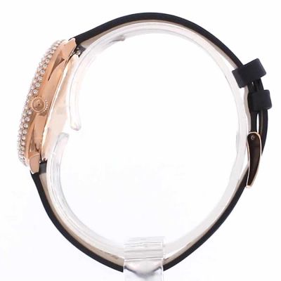 Swarovski Crystal Frost Black Dial Black Leather Strap Watch for Women - 5484058 Buy Now By Swarovski