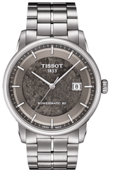 Shop Tissot Luxury Powermatic 80 Anthracite Grey Dial Silver Steel Strap Watch For Men - T086.407.11.061.10 in USA