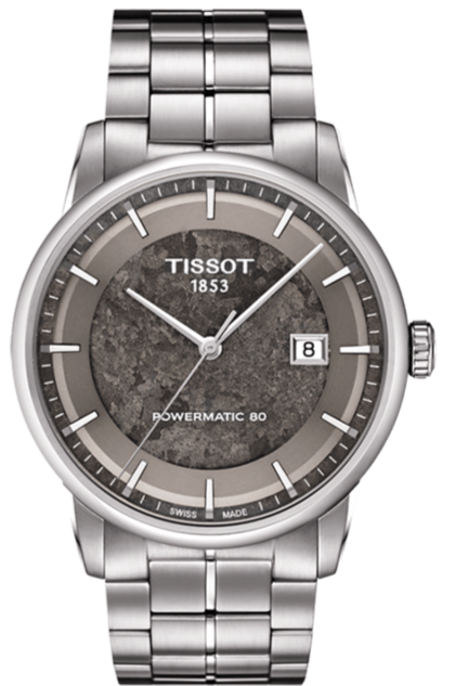Shop Tissot Luxury Powermatic 80 Anthracite Grey Dial Silver Steel Strap Watch For Men - T086.407.11.061.10 in USA