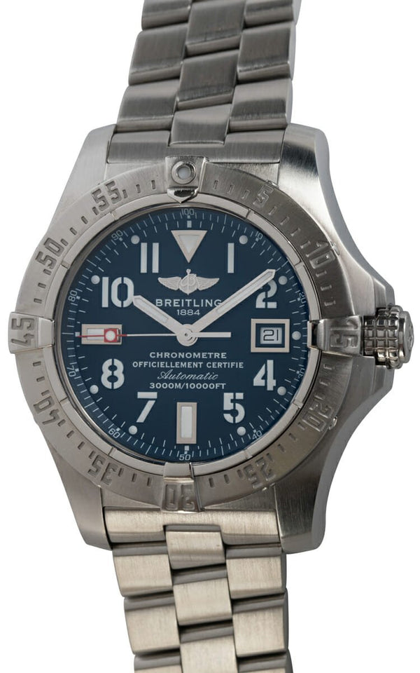 Shop Breitling Aeromarine Avenger Seawolf 45mm Blue Dial Stainless Steel Mens Watch - A1733110/C756 in USA