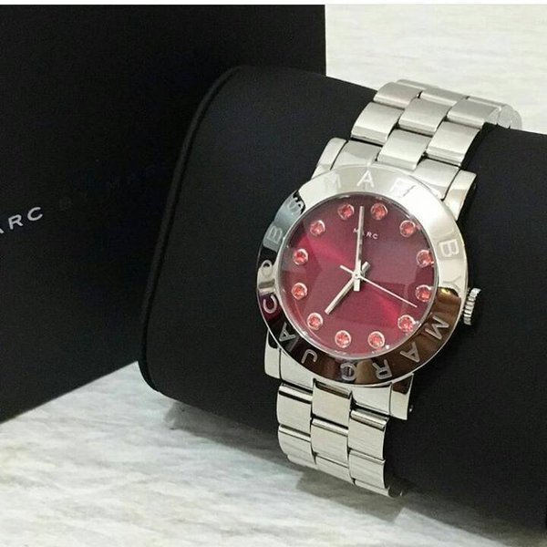 Marc Jacobs Amy Red Dial Silver Steel Strap Watch for Women - MBM3335 Buy Now By Marc Jacobs