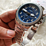 Fossil Bowman Chronograph Blue Dial Silver Steel Strap Watch for Men - FS5604 Buy Now By Fossil