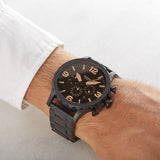 Fossil Nate Chrongraph Ion Plated Black Dial Black Steel Strap Watch for Men - JR1356 Buy Now By Fossil