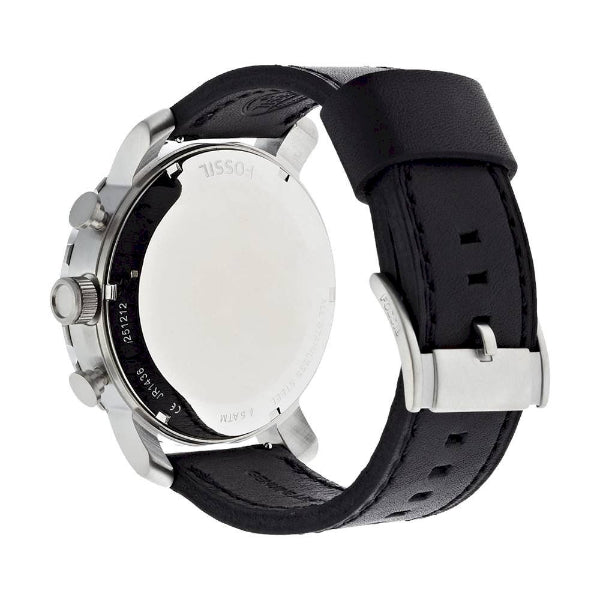 Fossil Nate Chronograph Black Dial Black Leather Strap Watch for Men - JR1436 Buy Now By Fossil
