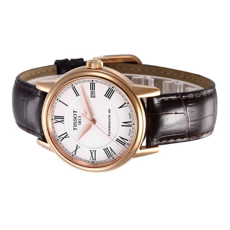 Tissot T Classic Carson Powermatic 80 White Dial Brown Leather Strap Watch for Men - T085.407.36.013.00 Buy Now By Tissot