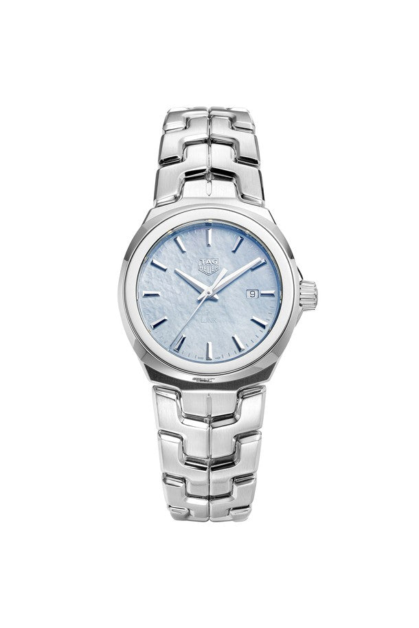 Shop Tag Heuer Link Quartz Mother of Pearl Dial Silver Steel Strap Watch for Women - WBC1311.BA0600 in USA