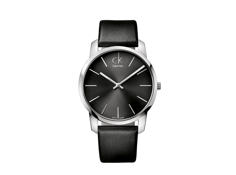 Calvin Klein City Grey Dial Black Leather Strap Watch For Men - K2G21107 Buy Now By Calvin Klein