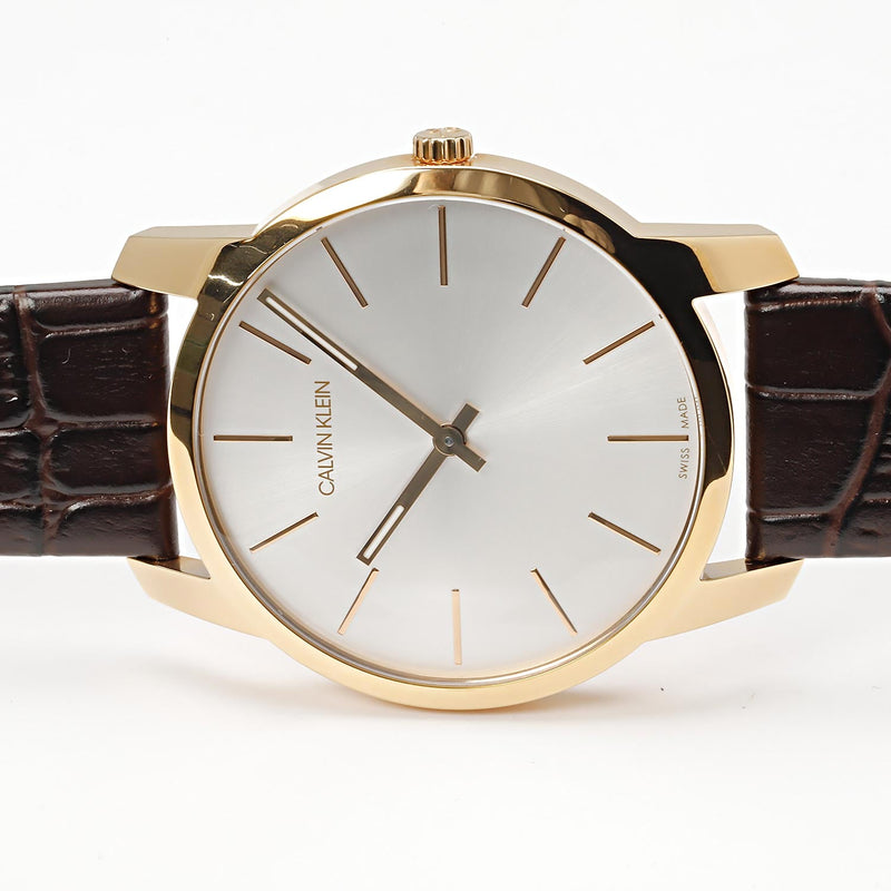 Calvin Klein City White Dial Brown Leather Strap Watch for Men - K2G21629 Buy Now By Calvin Klein