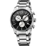 Shop Calvin Klein City Chronograph Black Dial Silver Steel Strap Watch for Men - K2G2714X in USA