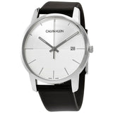 Calvin Klein City White Dial Black Leather Strap Watch for Men - K2G2G1CD