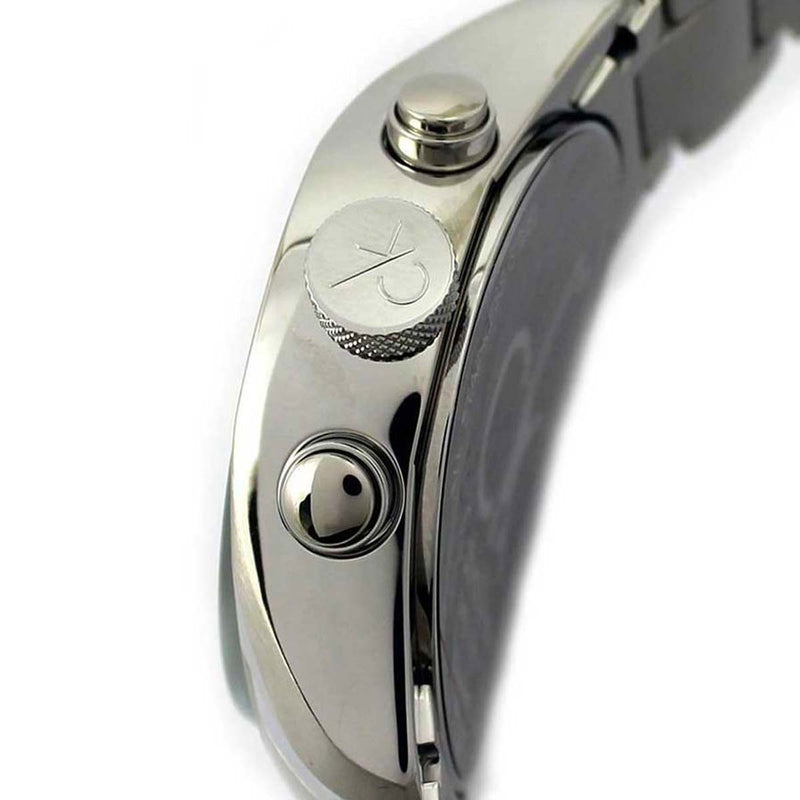 Shop Calvin Klein Masculine Chronograph Black Dial Silver Steel Strap Watch for Men - K2H27104 in USA