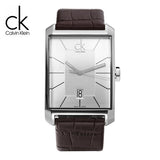 Shop Calvin Klein Window Silver Dial Brown Leather Strap Watch for Men - K2M21126 in USA