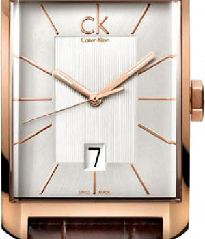 Calvin Klein Window Silver Dial Brown Leather Strap Watch for Men - K2M21620 Buy Now By Calvin Klein