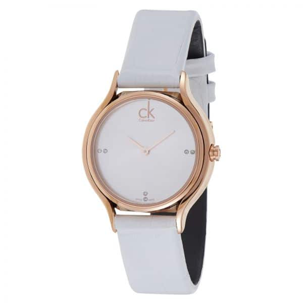 Calvin Klein Skirt White Dial White Leather Strap Watch for Women - K2U236KW Buy Now By Calvin Klein