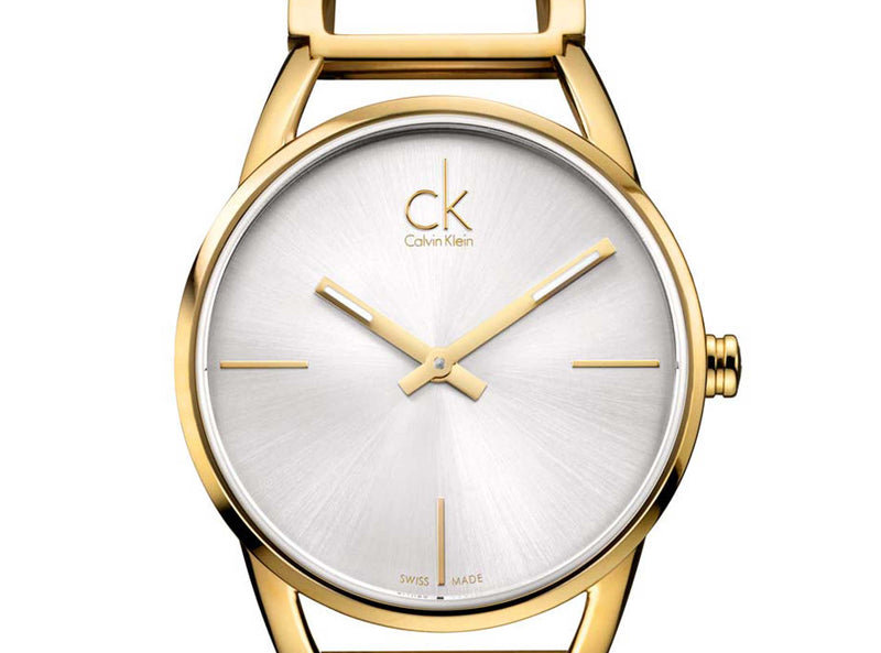 Calvin Klein Stately Silver Dial Gold Steel Strap Watch for Women - K3G23526 Buy Now By Calvin Klein