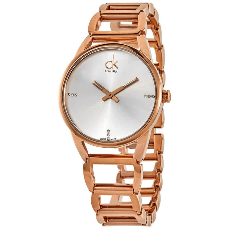 Calvin Klein Stately White Dial Gold Steel Strap Watch for Women - K3G2362W Buy Now By Calvin Klein
