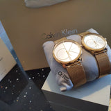 Calvin Klein Minimal Silver Dial Gold Mesh Bracelet Watch for Women - K3M22526 Buy Now By Calvin Klein