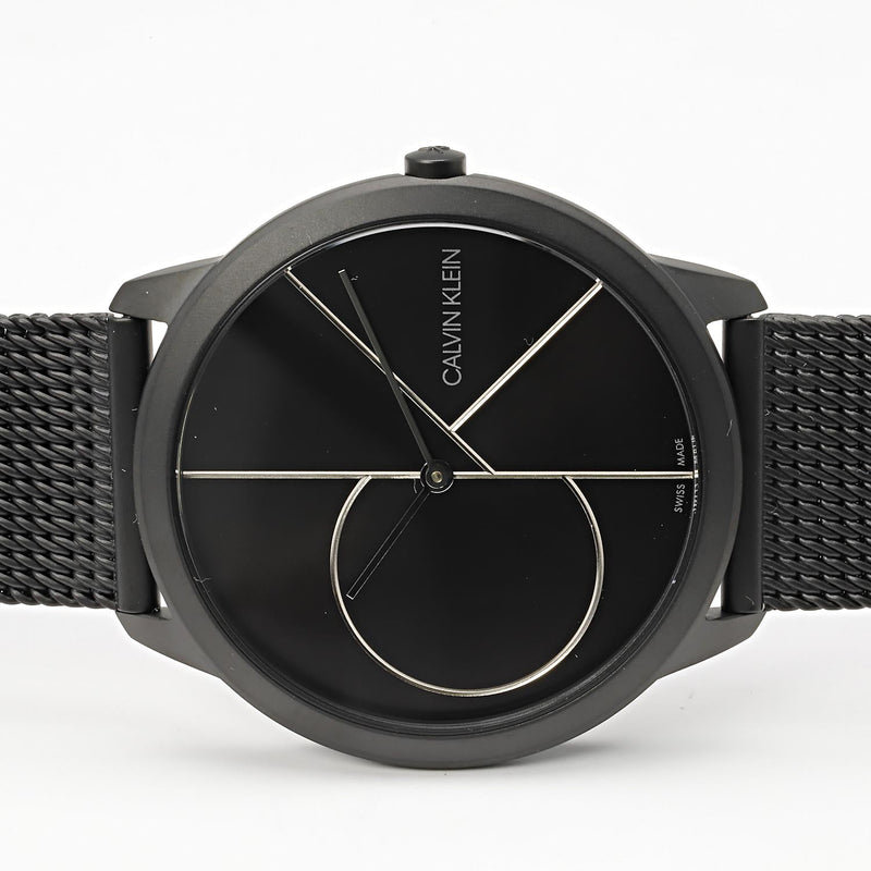 Calvin Klein Minimal Black Dial Black Mesh Bracelet Watch for Men - K3M5145X Buy Now By Calvin Klein