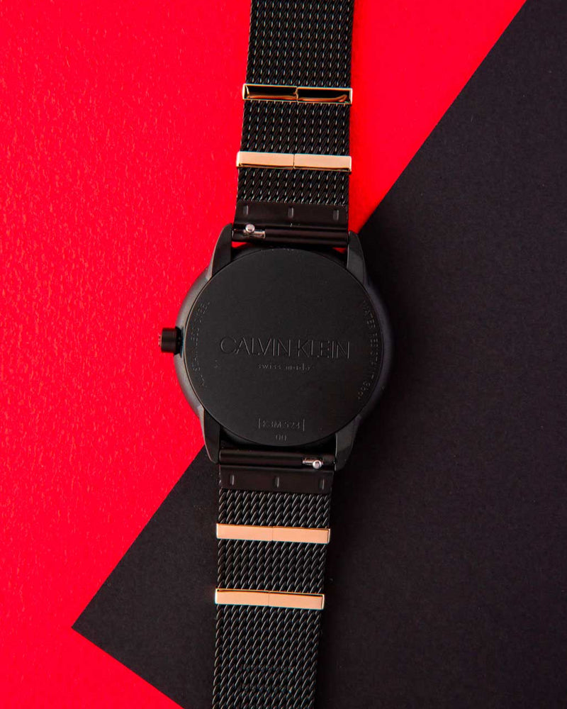 Calvin Klein Minimal Black Dial Black Steel Strap Watch For Men - K3M524Z1 Buy Now By Calvin Klein