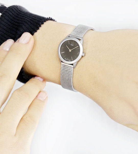 Calvin Klein Minimal Grey Dial Silver Mesh Bracelet Watch for Men - K3M51154 Buy Now By Calvin Klein