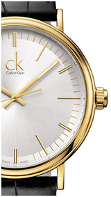 Calvin Klein Surround Silver Dial Black Leather Strap Watch for Men - K3W215C6 Buy Now By Calvin Klein