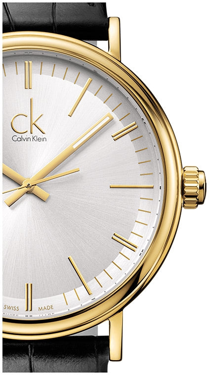 Calvin Klein Surround Silver Dial Black Leather Strap Watch for Men - K3W215C6 Buy Now By Calvin Klein