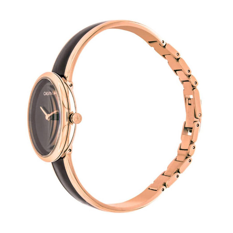 Calvin Klein Seduce Black Dial Two Tone Steel Strap Watch for Women - K4E2N611 Buy Now By Calvin Klein