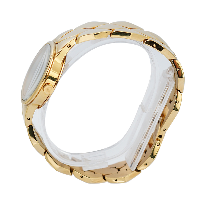 Calvin Klein Snake Silver Dial Yellow Gold Steel Strap Watch For Women - K6E23546 Buy Now By Calvin Klein
