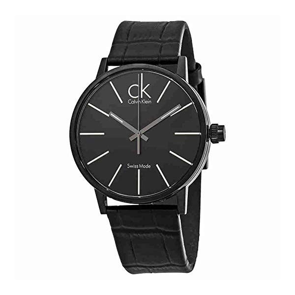 Calvin Klein Black Dial Black Leather Strap Watch for Women - K7622401 Buy Now By Calvin Klein
