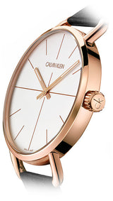 Calvin Klein Even White Dial Black Leather Strap Watch for Women - K7B216C6 Buy Now By Calvin Klein