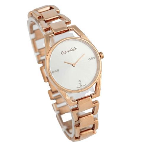 Calvin Klein Dainty Diamonds Silver Dial Rose Gold Steel Strap Watch for Women - K7L2364T Buy Now By Calvin Klein