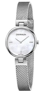 Calvin Klein Authentic Mother of Pearl Dial Silver Mesh Bracelet Watch for Women - K8G2312E Buy Now By Calvin Klein