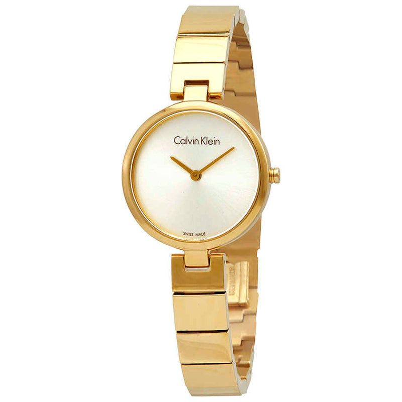Calvin Klein Authentic Silver Dial Gold Steel Strap Watch for Women - K8G23546 Buy Now By Calvin Klein