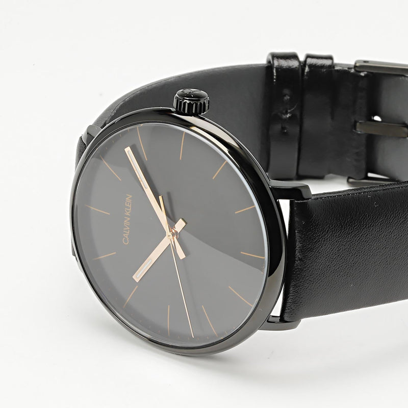 Calvin Klein High Noon Quartz Black Dial Black Leather Strap Watch for Men - K8M214CB Buy Now By Calvin Klein