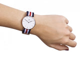 Shop Daniel Wellington Classic Canterbury White Dial Two Tone NATO Strap Watch For Women - DW00100030 in USA