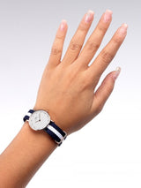 Daniel Wellington Classy Glasgow White Dial Two Tone Nylon Strap Watch For Women - DW00100066 Buy Now By Daniel Wellington
