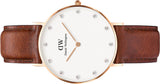 Daniel Wellington Classy St Mawes White Dial Brown Leather Strap Watch For Women - DW00100075 Buy Now By Daniel Wellington