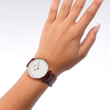 Daniel Wellington Classy St Mawes White Dial Brown Leather Strap Watch For Women - DW00100075 Buy Now By Daniel Wellington