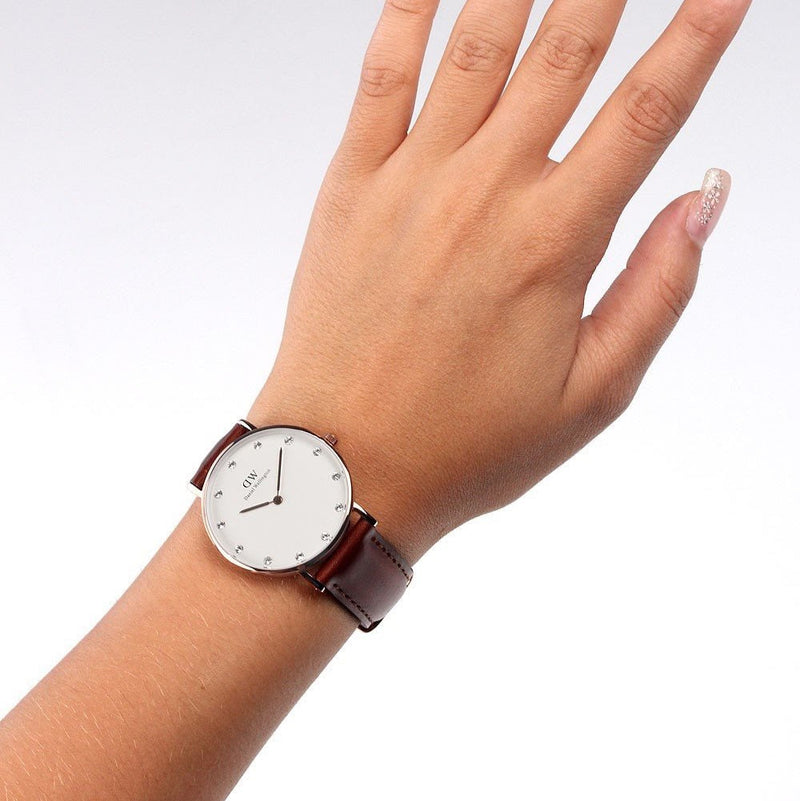 Daniel Wellington Classy St Mawes White Dial Brown Leather Strap Watch For Women - DW00100075 Buy Now By Daniel Wellington