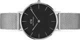 Daniel Wellington Classic Petite Sterling Black Dial Silver Mesh Bracelet Watch For Women - DW00100162 Buy Now By Daniel Wellington