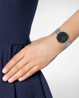 Daniel Wellington Classic Petite Sterling Black Dial Silver Mesh Bracelet Watch For Women - DW00100162 Buy Now By Daniel Wellington
